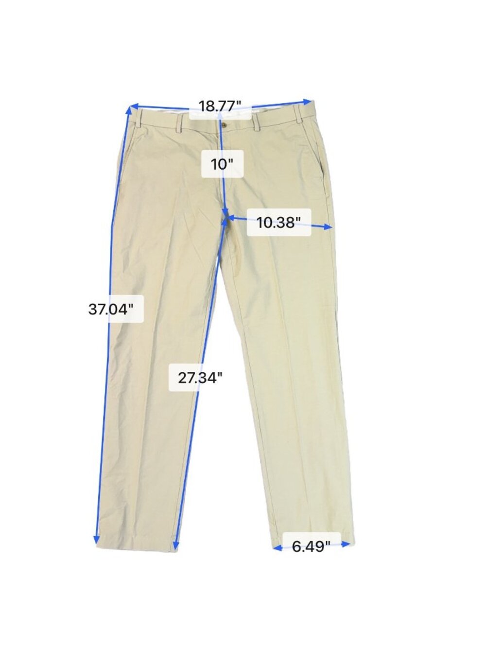 Michael Kors Mens Beige Cotton Blend Flat Front Chino Pants Slim Fit Size 38x32 - Picture 6 of 6